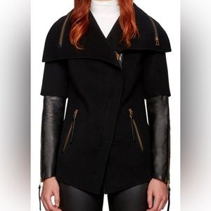 Rudsak Women’s Trench with Leather Sleeves
